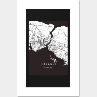 Istanbul Turkey City Map Posters and Art